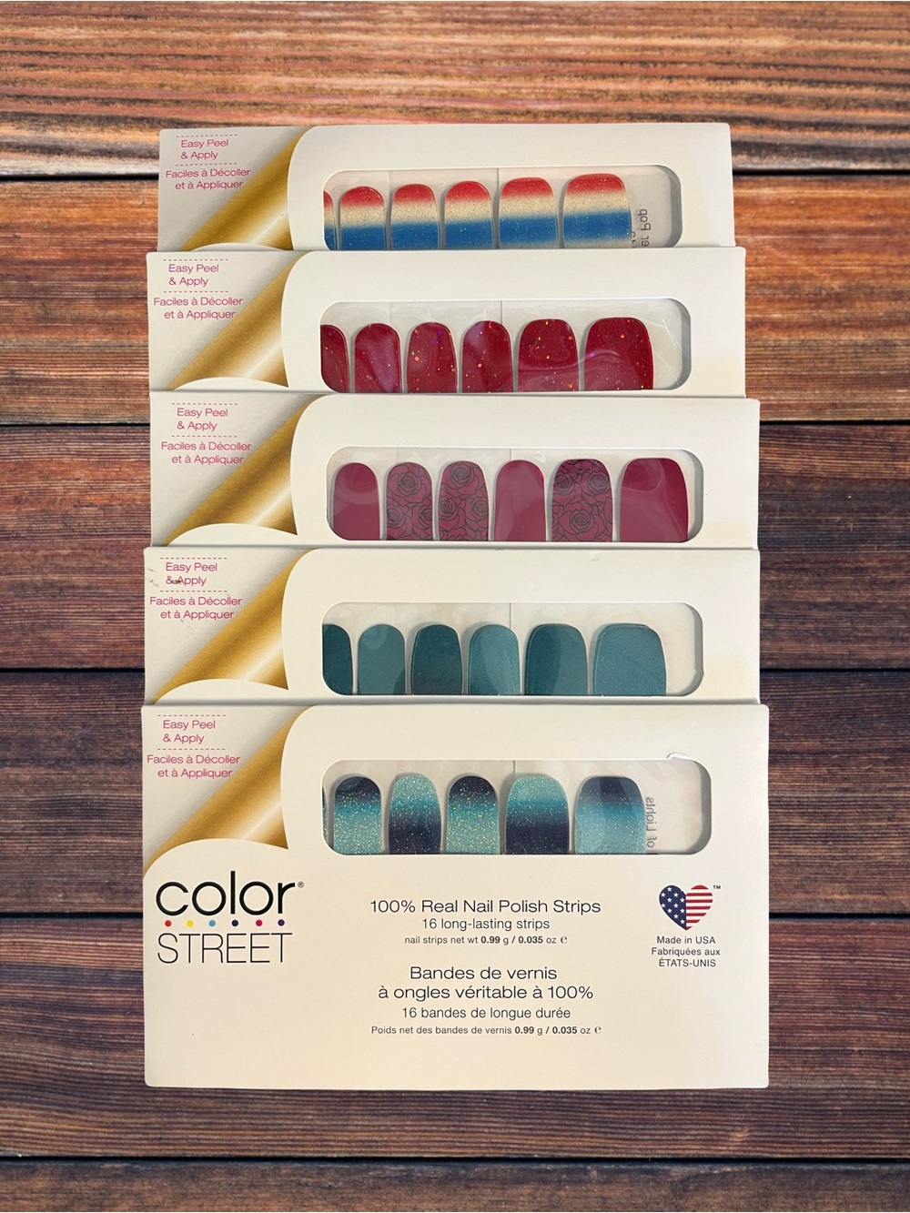 Set of Five Color Street Nail Polish Strips